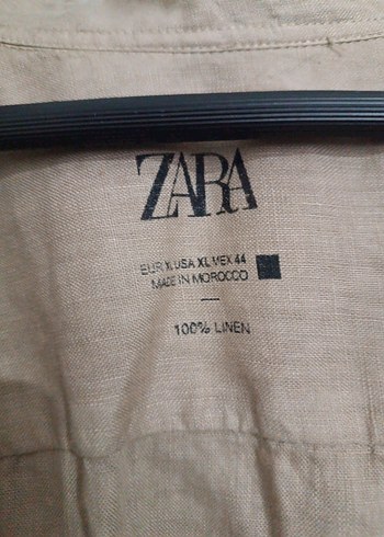 Bej Erkek Keten Gömlek Uzun Kollu - Görsel 2