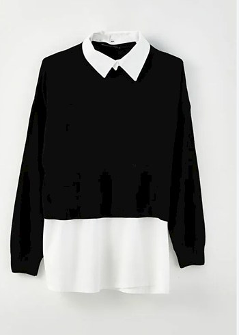 Siyah Oversize Kadın Sweatshirt - Görsel 4