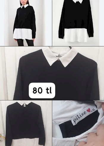 Siyah Oversize Kadın Sweatshirt - Görsel 6