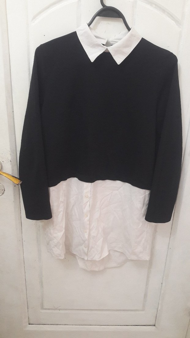 Siyah Oversize Kadın Sweatshirt - Görsel 2