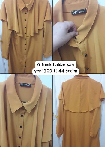 Bej Parlak Düğmeli Uzun Kadın Tunik - Görsel 5