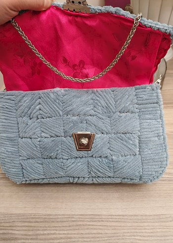 Gri Triko Kadın Kot Çanta - Görsel 5