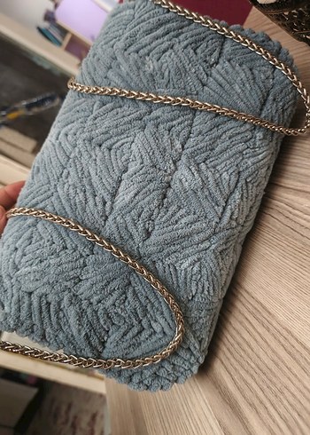 Gri Triko Kadın Kot Çanta - Görsel 7