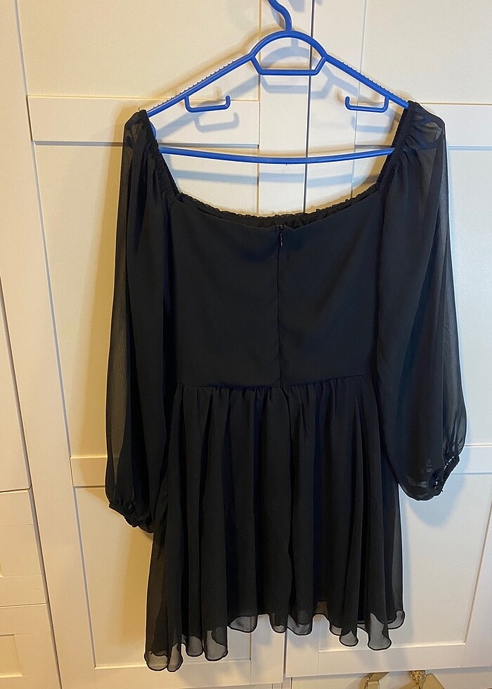 Straplez yaka elbise - Görsel 4