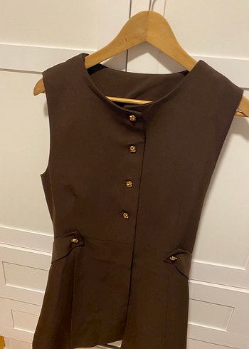 Kahverengi Kadın Yelek - Görsel 3