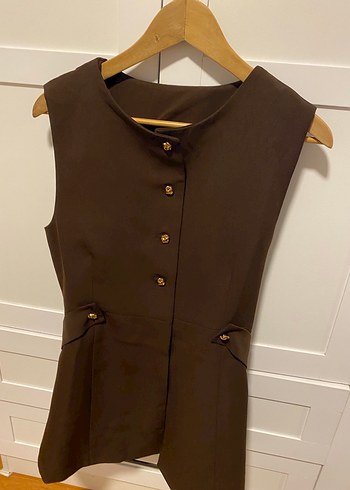 Kahverengi Kadın Yelek - Görsel 2
