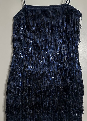 Pull & Bear Pullu Lacivert Elbise - Görsel 4