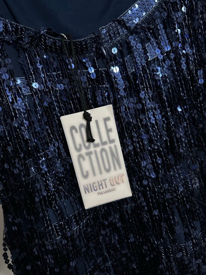 Pull & Bear Pullu Lacivert Elbise - Görsel 5