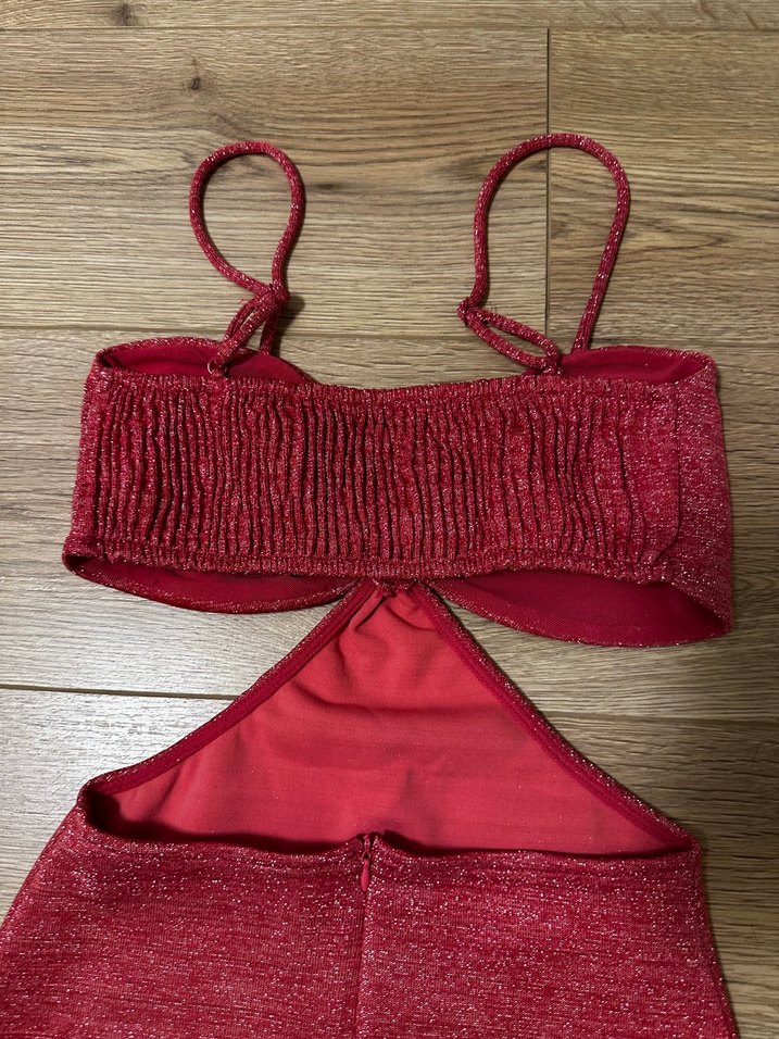 Bershka Pembe Simli Elbise - Görsel 3