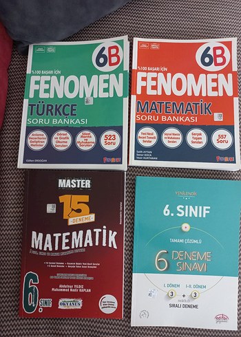 6. Sınıf Türkçe ve Matematik Soru Bankaları + Deneme Sınavları