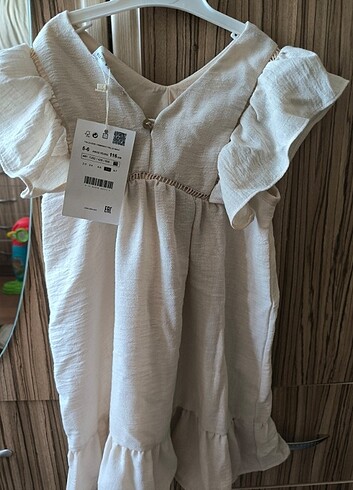 6 Yaş Beden camel Renk ZARA kız çocuk keten elbise