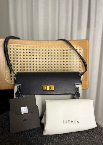 Orijinal beymen çanta Klasik Elegan Siyah-Beyaz Deri Kadın Çanta