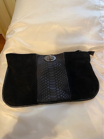 Süet clutch çanta