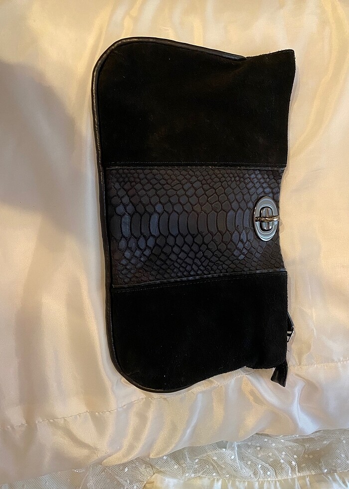 Süet clutch çanta - Görsel 2