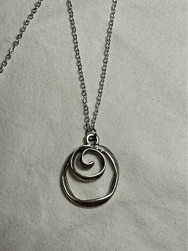 Beden gri Renk Spiral vintage tarz uzun kolye