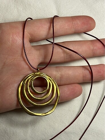 Spiral desen ham pirinç kolye