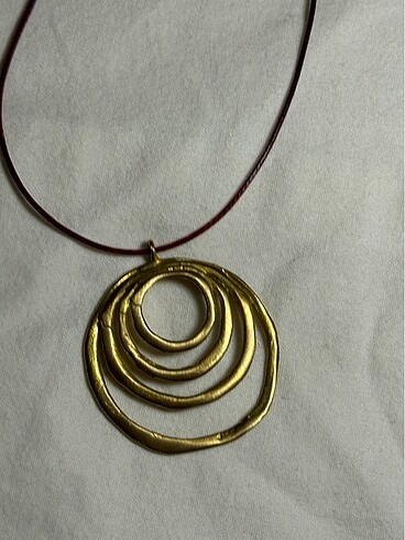 American Vintage Spiral desen ham pirinç kolye