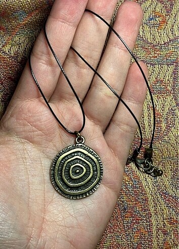 Spiral bronz kolye vintage tarz