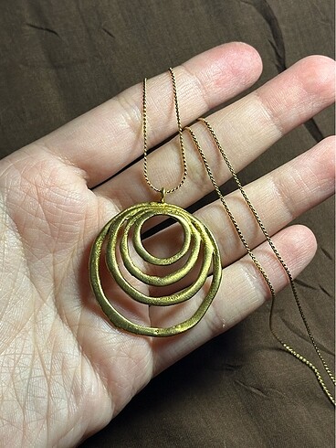 Çelik zincir spiral kolye