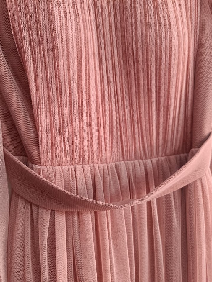 Pudra Pileli Uzun Abiye Elbise - Görsel 3