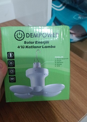 DEMPOWER Solar Enerjili 4'lü Katlanır Lamba - Görsel 3