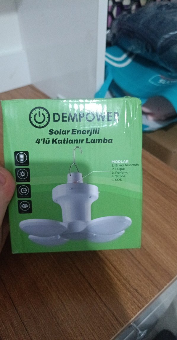 DEMPOWER Solar Enerjili 4'lü Katlanır Lamba - Görsel 3