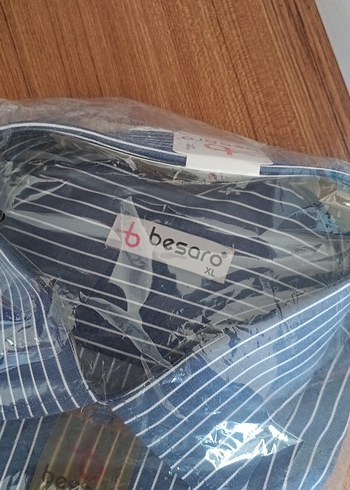 Düğmeli Mavi Çizgili uzun Kollu Erkek Gömlek - Görsel 2