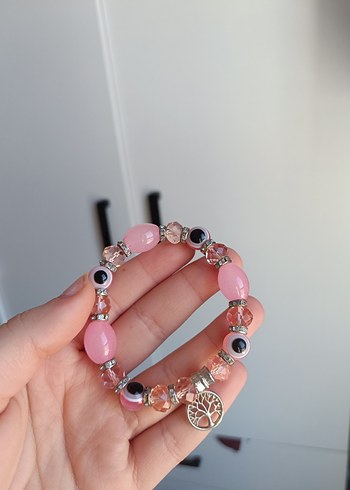 Pembe Boncuklu Minimalist Bileklik - Görsel 2