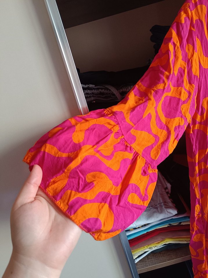 Pembe Renkli Salaş V Yaka Uzun tunik - Görsel 2