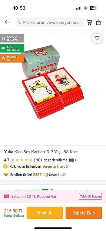 56 adet ses kartları