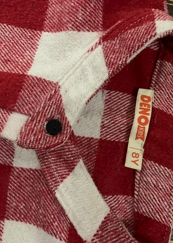 Demo kids Kırmızı Ekose Desenli 8 yaş kız çocuk  Tulumu - Görsel 4