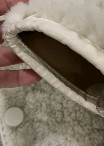 HM Kürk Detaylı  krem 8 yaş kız çocuk  Yün Ceket - Görsel 3