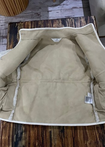 HM Kürk Detaylı  krem 8 yaş kız çocuk  Yün Ceket - Görsel 5