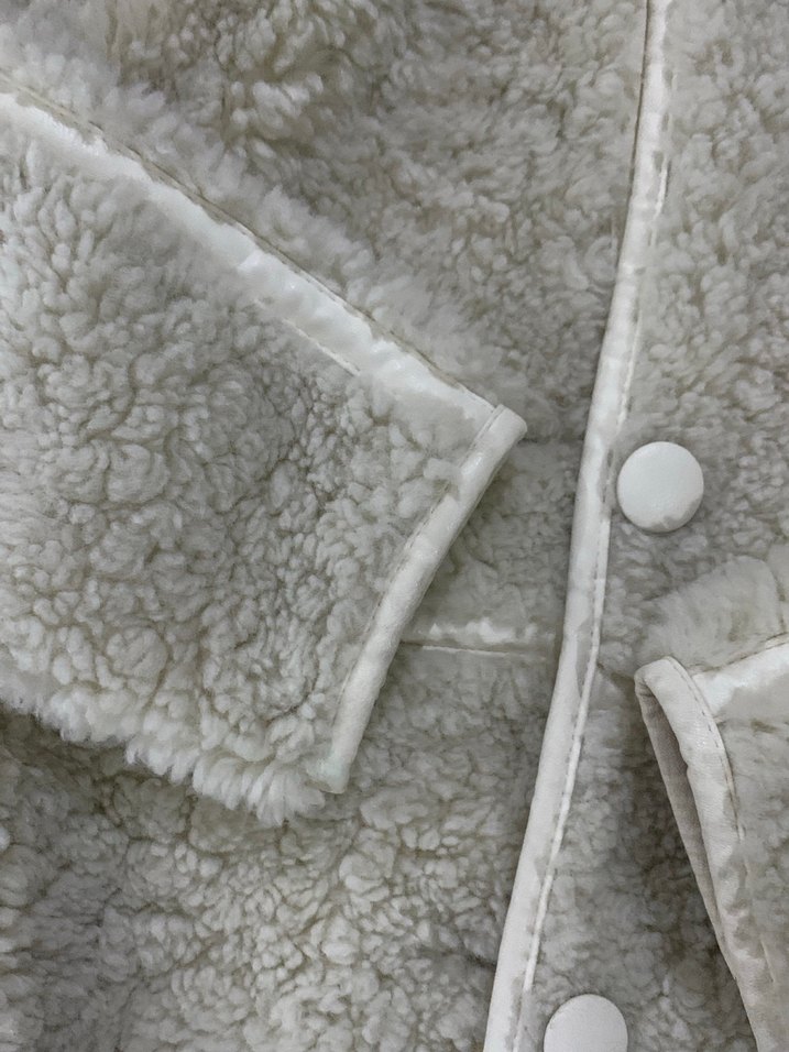 HM Kürk Detaylı  krem 8 yaş kız çocuk  Yün Ceket - Görsel 2