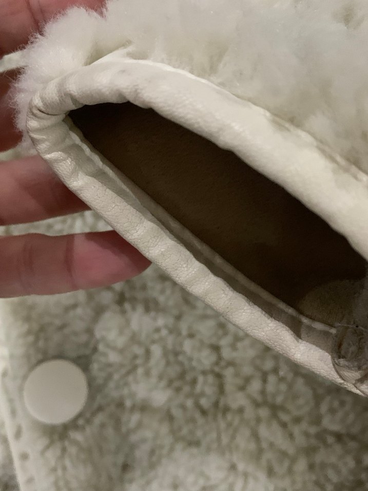 HM Kürk Detaylı  krem 8 yaş kız çocuk  Yün Ceket - Görsel 3