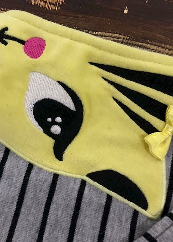 Çizgili Gri Kedi Kıyafeti Velcro Kapamalı - Görsel 5