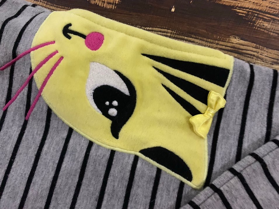 Çizgili Gri Kedi Kıyafeti Velcro Kapamalı - Görsel 5