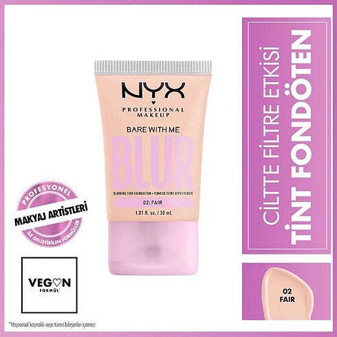 Nyx Blur Tint Fondöten Fair 01