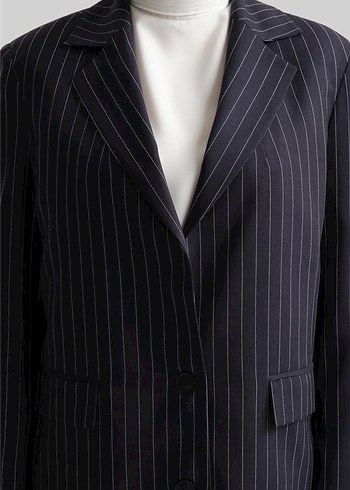 Armine Çizgili larcivert Kadın Blazer Ceket