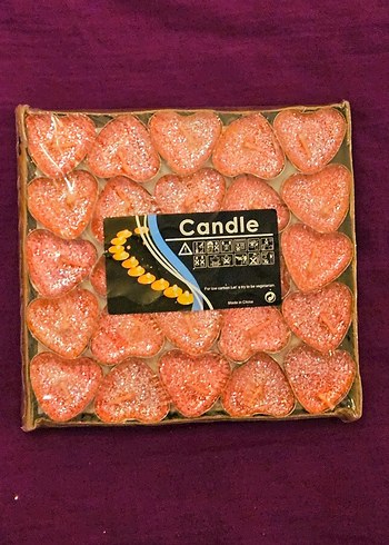 Kırmızı Kalp Simli Mum Seti Sevgililer Günü Romantik - Görsel 3