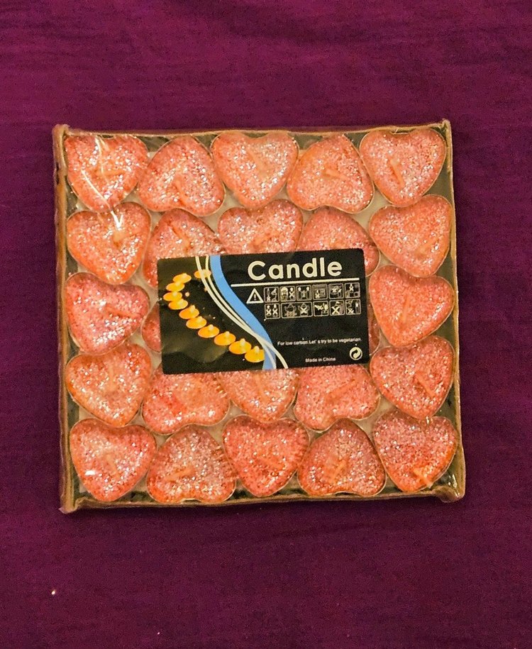 Kırmızı Kalp Simli Mum Seti Sevgililer Günü Romantik - Görsel 3