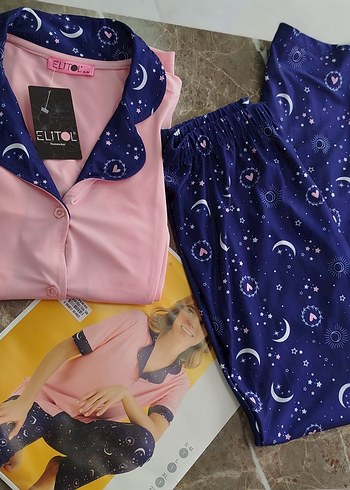 Diger Renkli Baskılı Kısa Kollu Kadın Pijama Takımı - Görsel 4