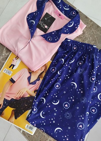 Diger Renkli Baskılı Kısa Kollu Kadın Pijama Takımı - Görsel 6