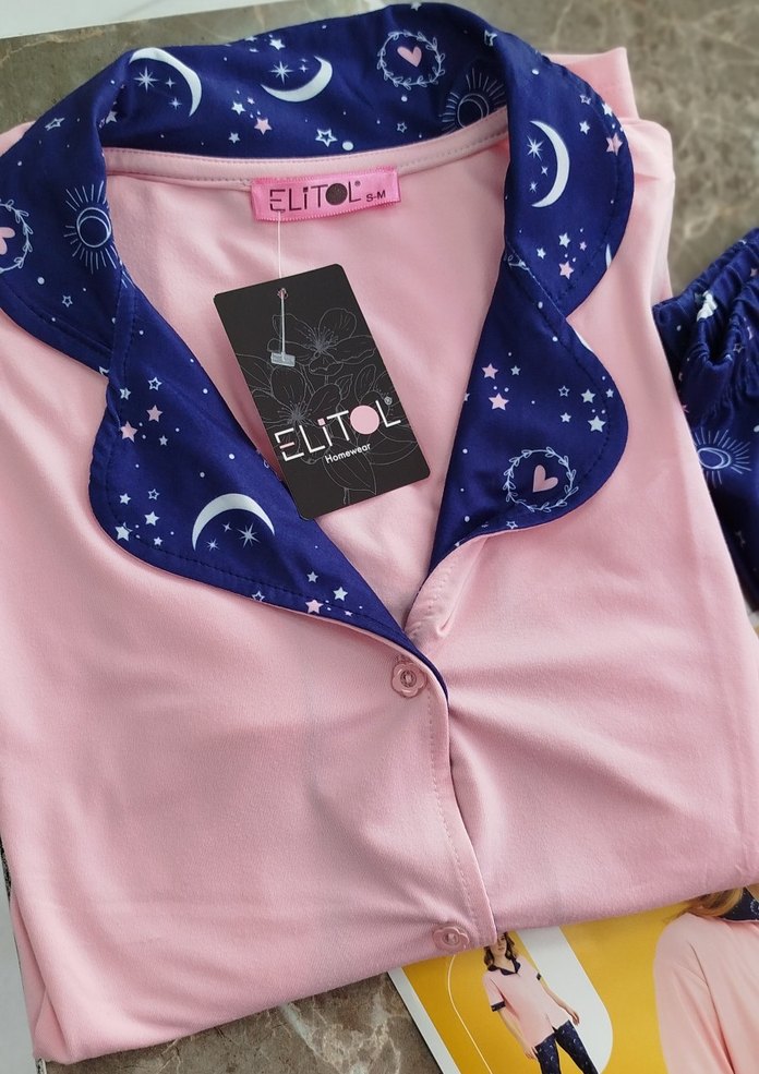 Diger Renkli Baskılı Kısa Kollu Kadın Pijama Takımı - Görsel 5