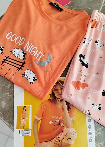 Kadın Pamuklu Renkli Baskılı Pijama Takımı - Görsel 5