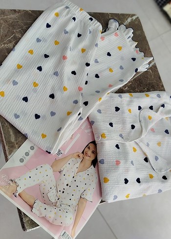 Diger Mini Kalp Desenli Kadın Pijama Takımı - Görsel 5