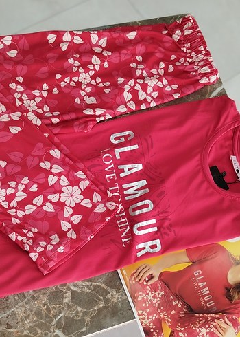 Diger Pembe Baskılı Kısa Kollu Kadın Pijama Takımı - Görsel 5