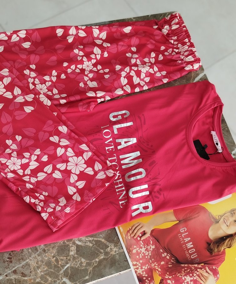 Diger Pembe Baskılı Kısa Kollu Kadın Pijama Takımı - Görsel 5