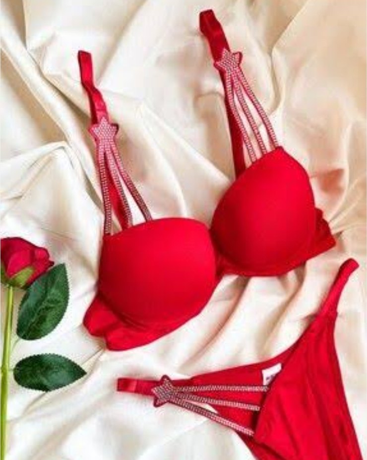 Kırmızı Mini Sütyen ve Külot Seti - Görsel 2