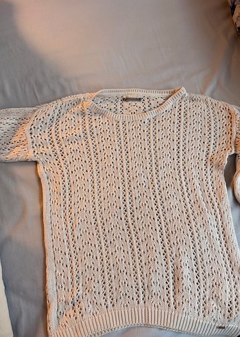 Bohem Beyaz Örgü Kadın Kazak - Görsel 4